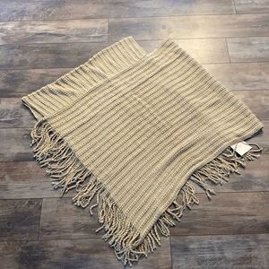 Stripped knit poncho